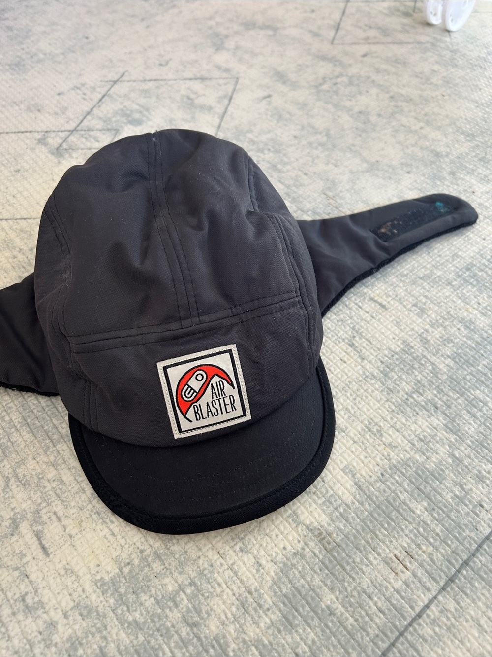 Air Blaster Kids Black Winter Cap with Ear Flaps